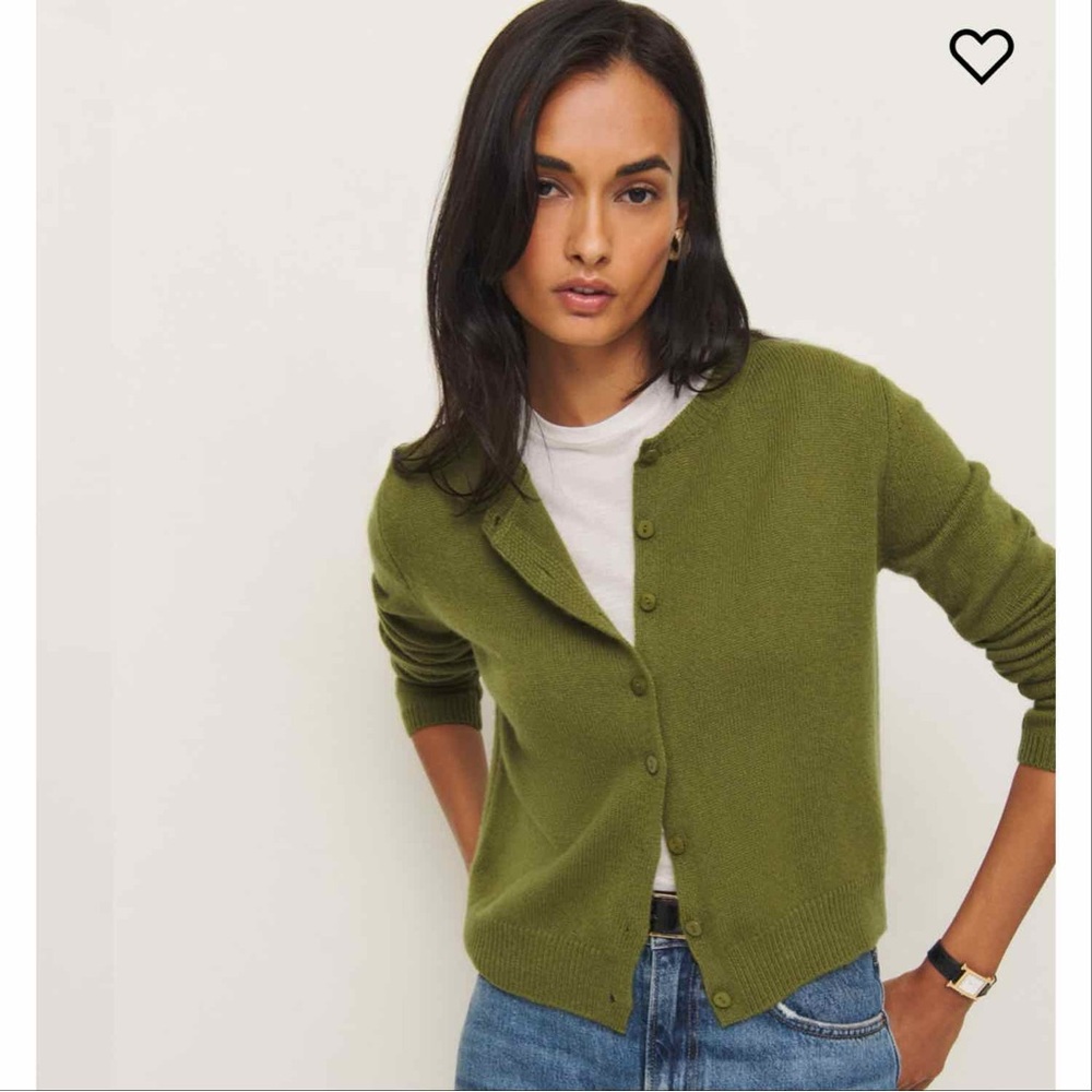 NWT Reformation Clara Cashmere Cardigan Sweater in Pear